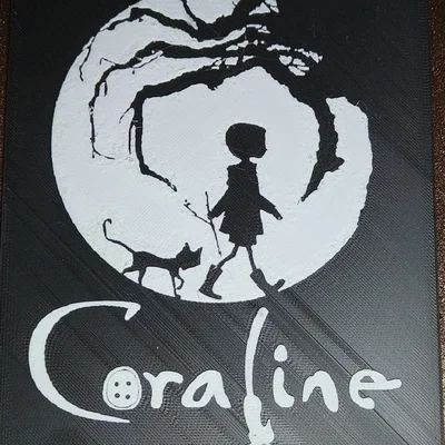 Coraline HueForge Print Đen Trắng