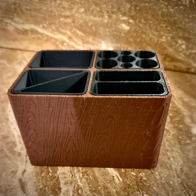 Khay Organizer Vân Gỗ - Giỏ Modular Đa Dụng