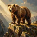 Mô hình 3D Gấu Grizzly oai vệ trang trí cực chi tiết - Thumbnail 1