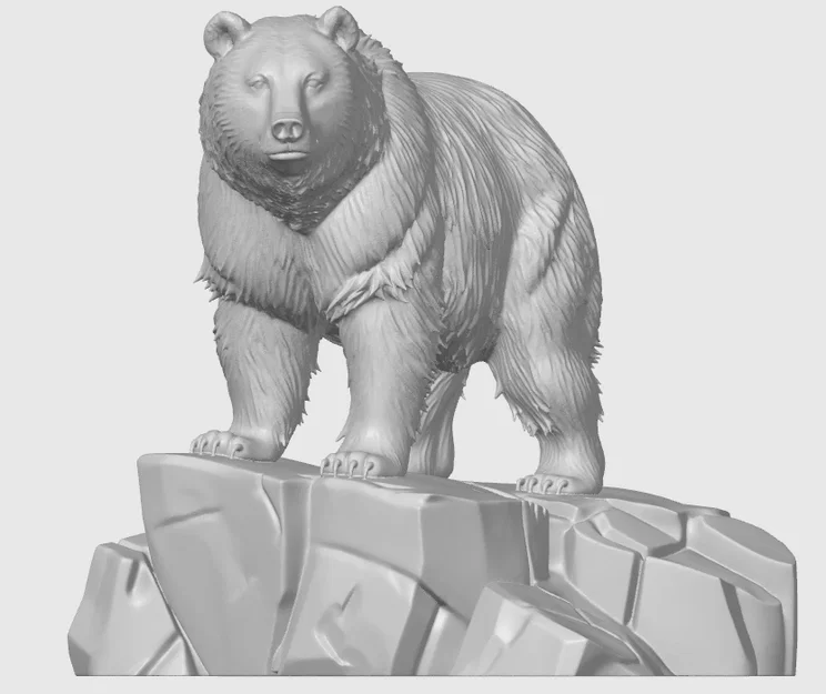 Mô hình 3D Gấu Grizzly oai vệ trang trí cực chi tiết - Image 3