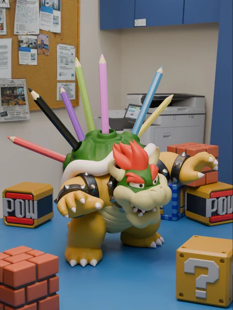 Ống cắm bút Bowser – Nhận 300 mẫu trên Patreon - Image 1