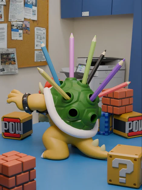 Ống cắm bút Bowser – Nhận 300 mẫu trên Patreon - Image 2