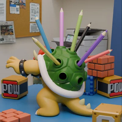 Ống cắm bút Bowser – Nhận 300 mẫu trên Patreon
