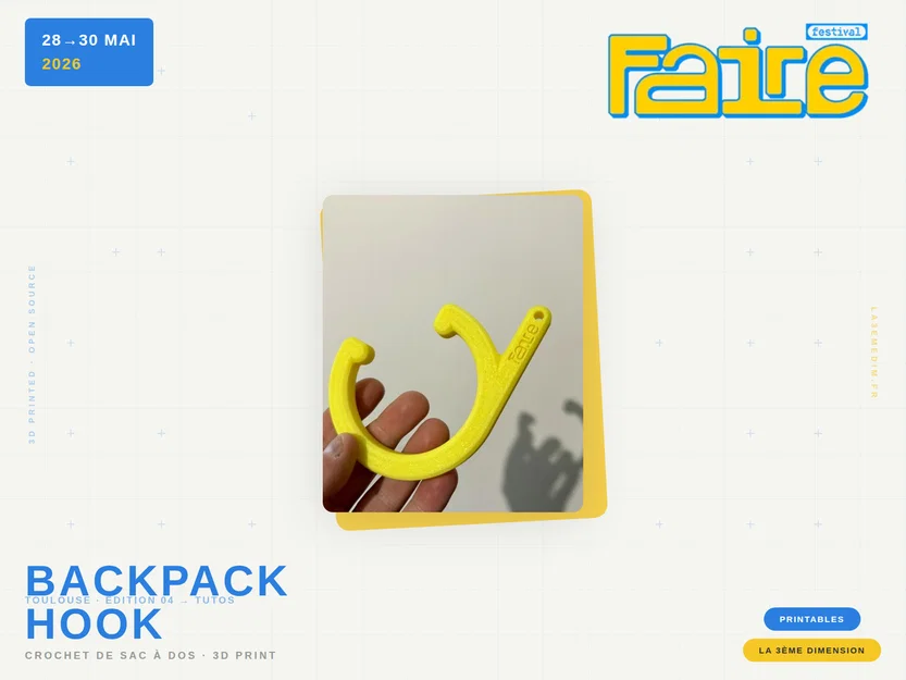 Backpack Holder Hook × Faire Festival - Image 1