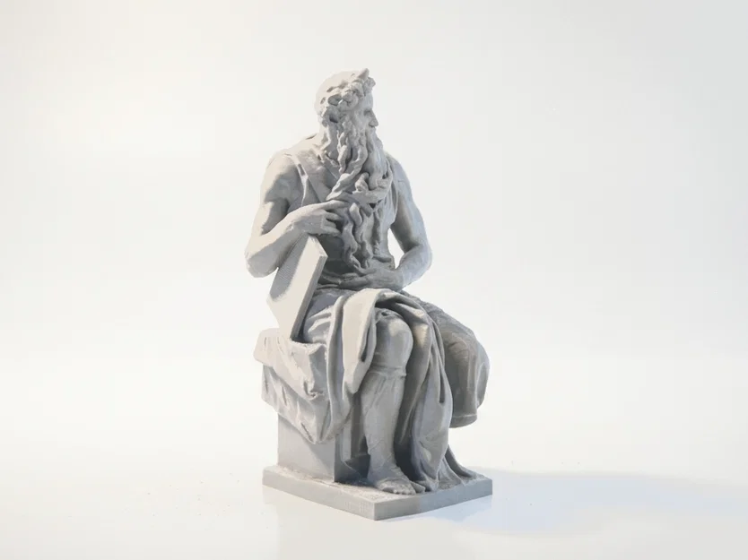 Tượng Moses Đang Đọc Sách Phong Cách Cổ Điển – 3D Printable - Image 1