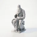 Tượng Moses Đang Đọc Sách Phong Cách Cổ Điển – 3D Printable - Thumbnail 2