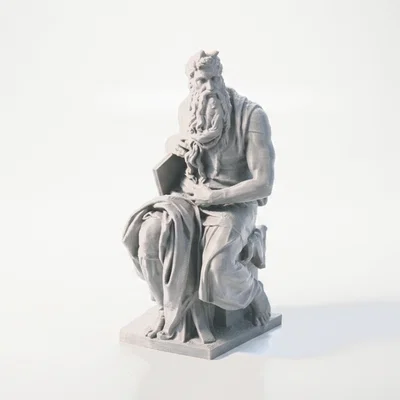 Tượng Moses Đang Đọc Sách Phong Cách Cổ Điển – 3D Printable