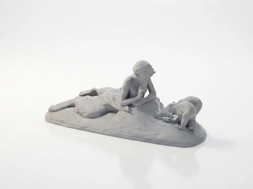 Tượng Cổ Điển Iron Pan Et Oursons – Mẫu Điêu Khắc 3D In Được (STL) - Image 1