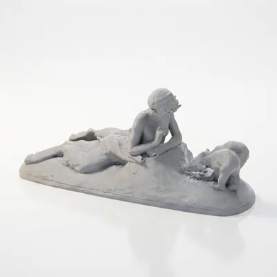 Tượng Cổ Điển Iron Pan Et Oursons – Mẫu Điêu Khắc 3D In Được (STL)
