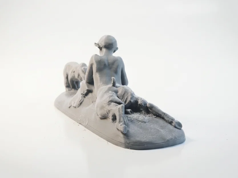 Tượng Cổ Điển Iron Pan Et Oursons – Mẫu Điêu Khắc 3D In Được (STL) - Image 2