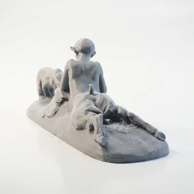 Tượng Cổ Điển Iron Pan Et Oursons – Mẫu Điêu Khắc 3D In Được (STL)