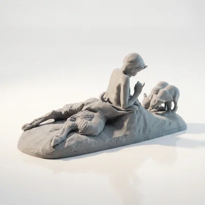 Tượng Cổ Điển Iron Pan Et Oursons – Mẫu Điêu Khắc 3D In Được (STL)