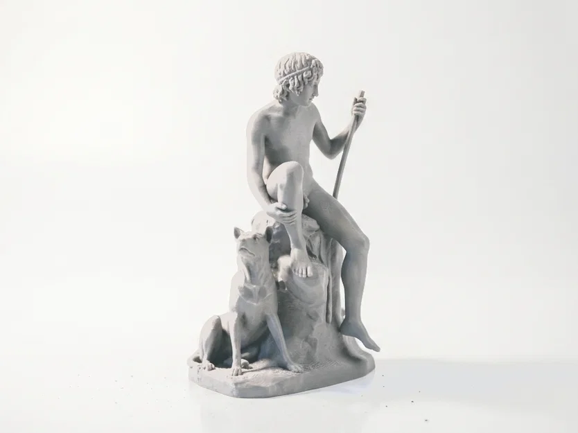 Tượng Cổ Điển Cậu Bé Chăn Cừu Sắt – Mô Hình 3D In Được - Image 2