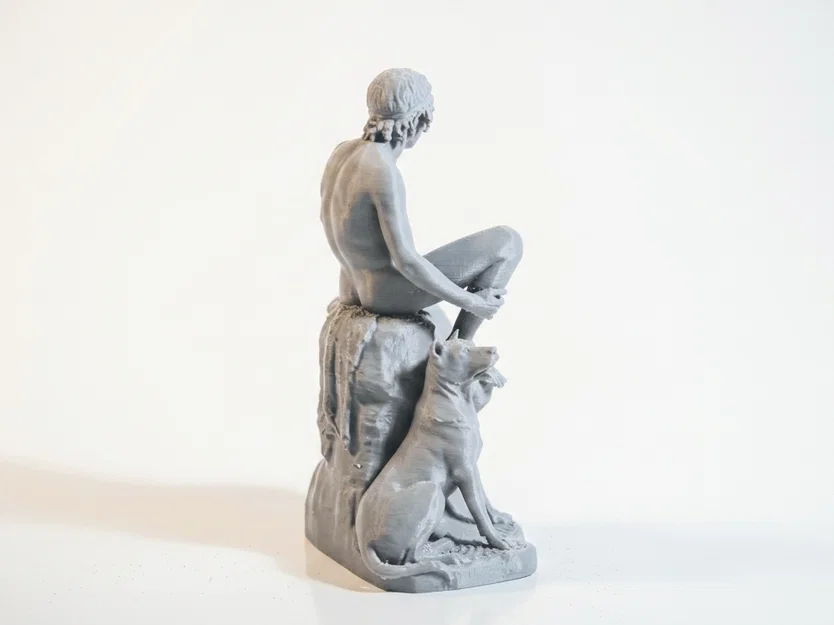 Tượng Cổ Điển Cậu Bé Chăn Cừu Sắt – Mô Hình 3D In Được - Image 3