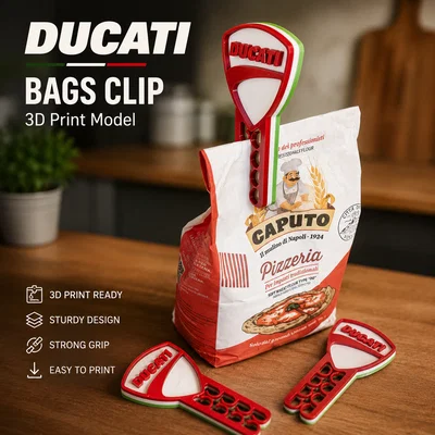 Kẹp miệng túi Ducati in 3D - Phụ kiện bếp phong cách cho tín đồ tốc độ
