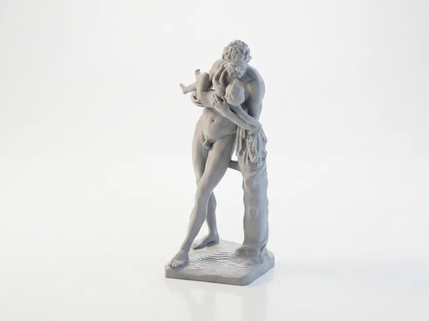 Tượng Cổ Điển Silenus & Em Bé Dionysus – 3D Printable STL - Image 1