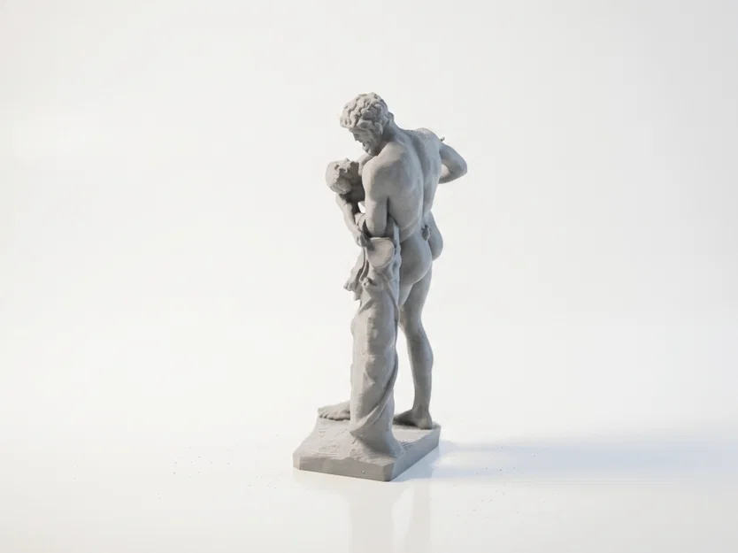 Tượng Cổ Điển Silenus & Em Bé Dionysus – 3D Printable STL - Image 3