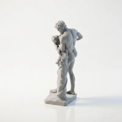Tượng Cổ Điển Silenus & Em Bé Dionysus – 3D Printable STL