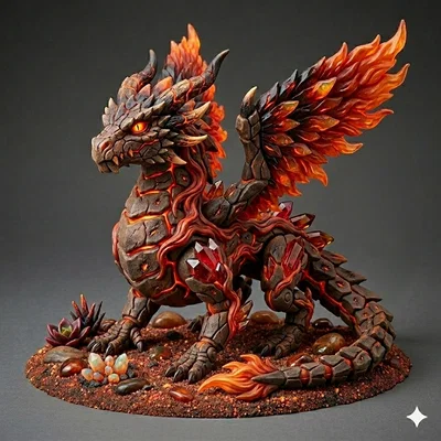 Mô hình Rồng Lửa (Fire Dragon) - Tác phẩm nghệ thuật in 3D ấn tượng
