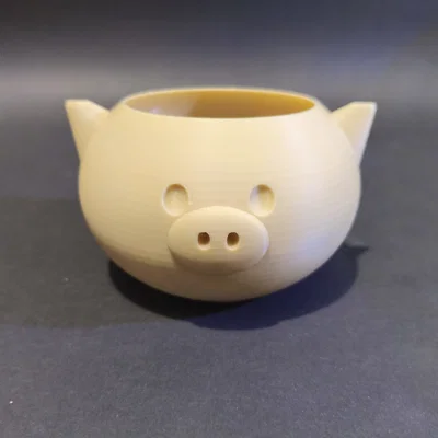 Chậu Cây Heo Hồng Hình Học (Geometric Pink Pig Planter)