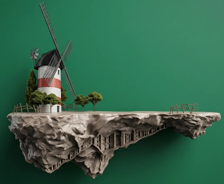 Mô hình tiểu cảnh cối xay gió (Windmill) độc đáo in 3D - Image 4