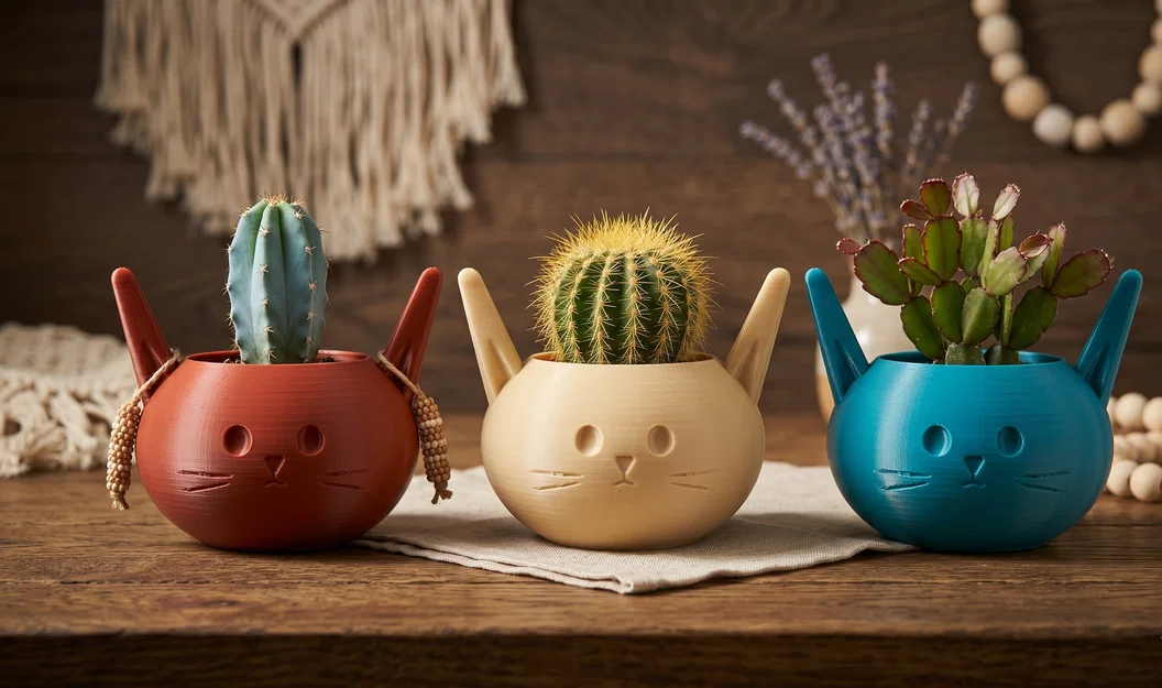 Chậu Trồng Cây Thỏ Kem Tối Giản (Minimalist Cream Bunny Planter) - Image 1