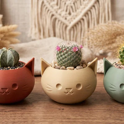 Chậu Trồng Sen Đá Mèo Cute Kawaii (Cute Kawaii Cat Succulent Planter)