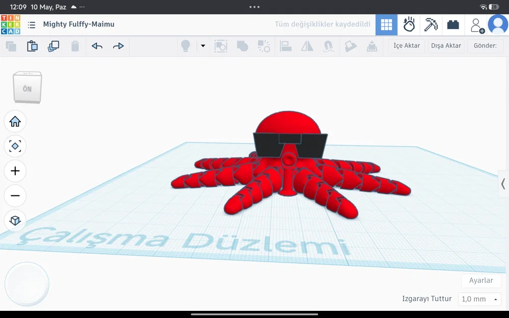 Mô hình 3D Cool Octopus đeo kính râm độc đáo - Image 3