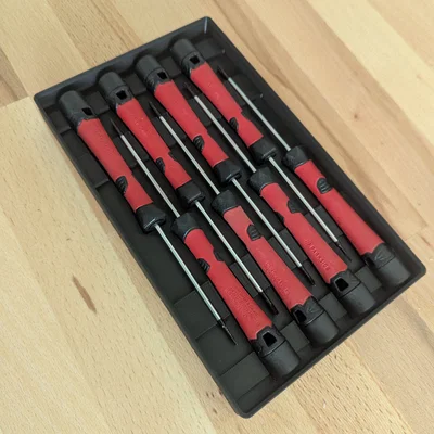 Khay in 3D Gridfinity đựng bộ tuốc nơ vít chính xác Parkside