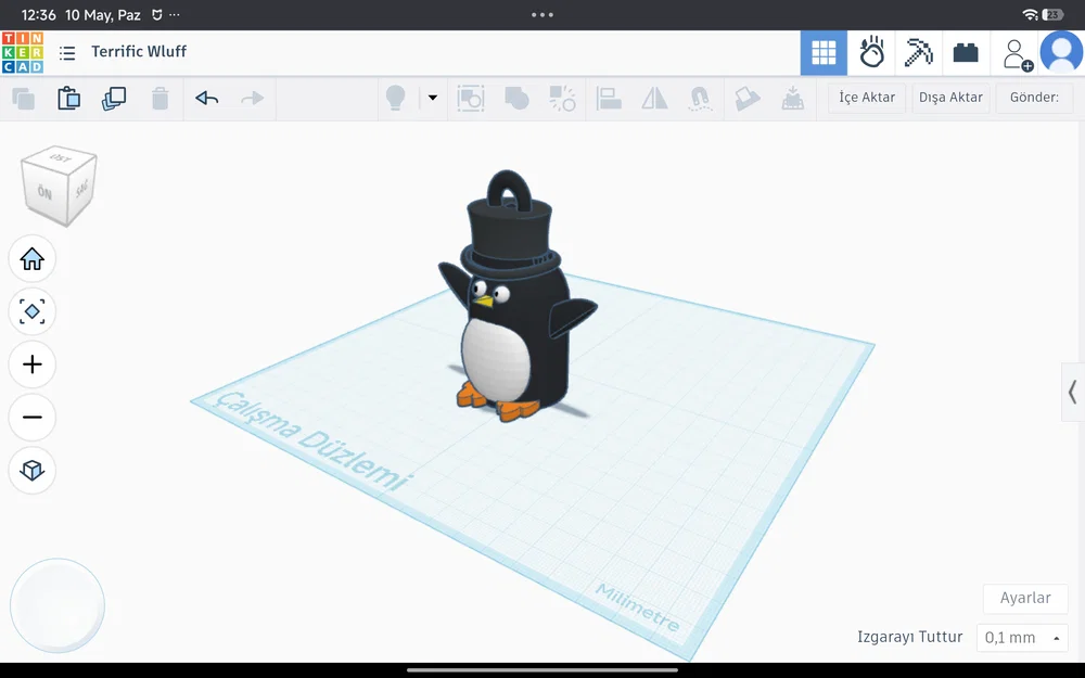 Mẫu móc khóa chim cánh cụt đội mũ siêu dễ thương để in 3D - Image 2