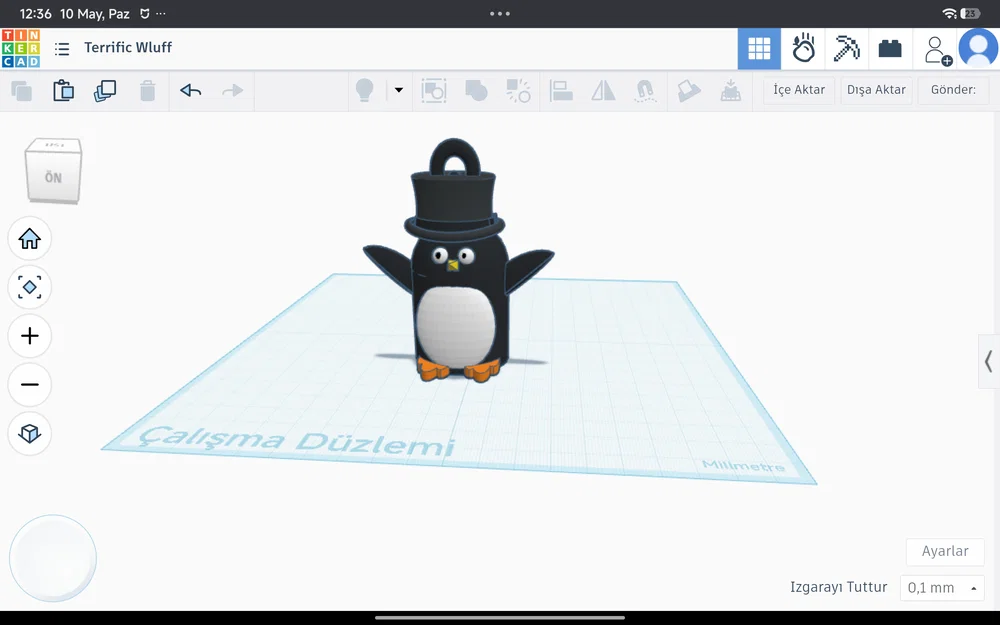 Mẫu móc khóa chim cánh cụt đội mũ siêu dễ thương để in 3D - Image 3
