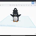 Mẫu móc khóa chim cánh cụt đội mũ siêu dễ thương để in 3D - Thumbnail 3