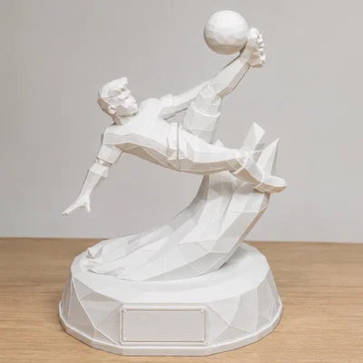 Lowpoly Football Soccer Bicyclekick – Tượng bóng đá cú bicycle kick