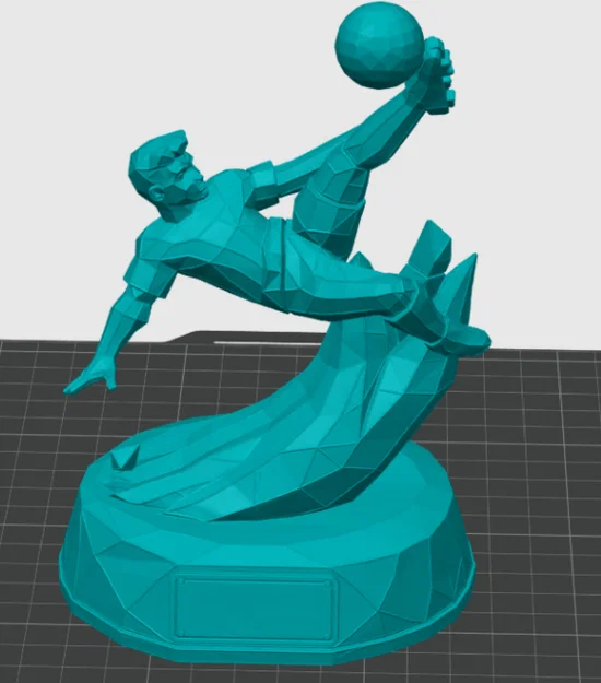 Lowpoly Football Soccer Bicyclekick – Tượng bóng đá cú bicycle kick - Image 3