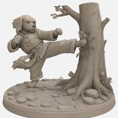 Mô hình in 3D KUNGFU DOG - Chú chó võ sư cực chất