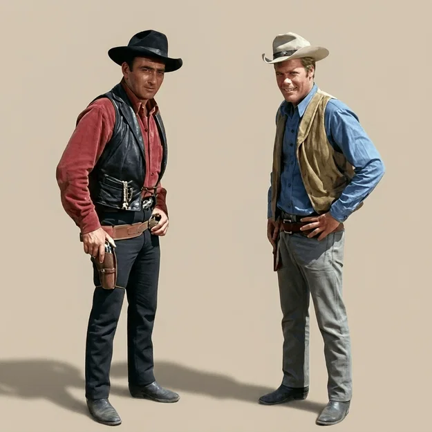 Mô hình 3D nhân vật The Virginian: James Drury và Doug McClure - Image 1