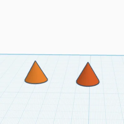 Mô hình 2 hình nón nhỏ (2 Tiny Cone) in 3D trang trí độc đáo