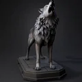 Mô hình tượng sói hú 3D nghệ thuật - Tải file STL in 3D đẹp - Thumbnail 1