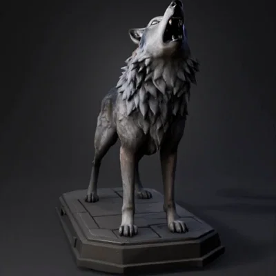 Mô hình tượng sói hú 3D nghệ thuật - Tải file STL in 3D đẹp