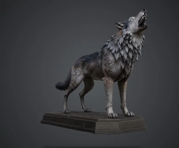Mô hình tượng sói hú 3D nghệ thuật - Tải file STL in 3D đẹp - Image 2