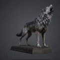Mô hình tượng sói hú 3D nghệ thuật - Tải file STL in 3D đẹp - Thumbnail 2