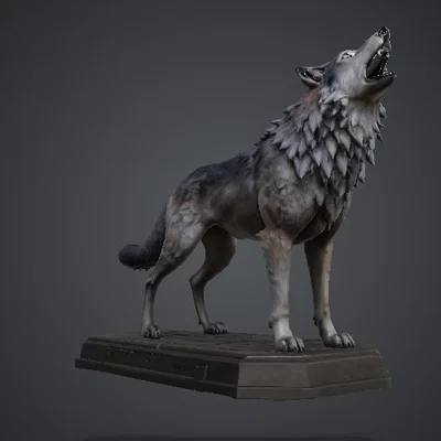 Mô hình tượng sói hú 3D nghệ thuật - Tải file STL in 3D đẹp