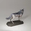Mô hình tượng sói hú 3D nghệ thuật - Tải file STL in 3D đẹp - Thumbnail 3