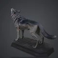 Mô hình tượng sói hú 3D nghệ thuật - Tải file STL in 3D đẹp - Thumbnail 6