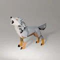 Mô hình chú sói hú Low Poly nghệ thuật dành cho máy in 3D - Thumbnail 2