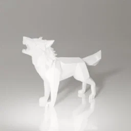 Mô hình chú sói hú Low Poly nghệ thuật dành cho máy in 3D