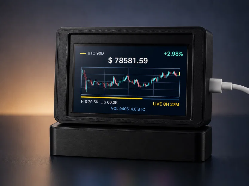 KlipperCryptoWeatherPanel – Case in 3D cho màn hình Guition JC4827W543 ESP32-S3 - Image 2