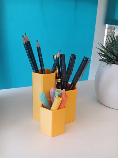 Hộp đựng stationery lục giác, organizer để bàn - Image 2