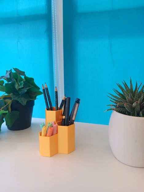 Hộp đựng stationery lục giác, organizer để bàn - Image 4
