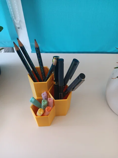 Hộp đựng stationery lục giác, organizer để bàn - Image 6
